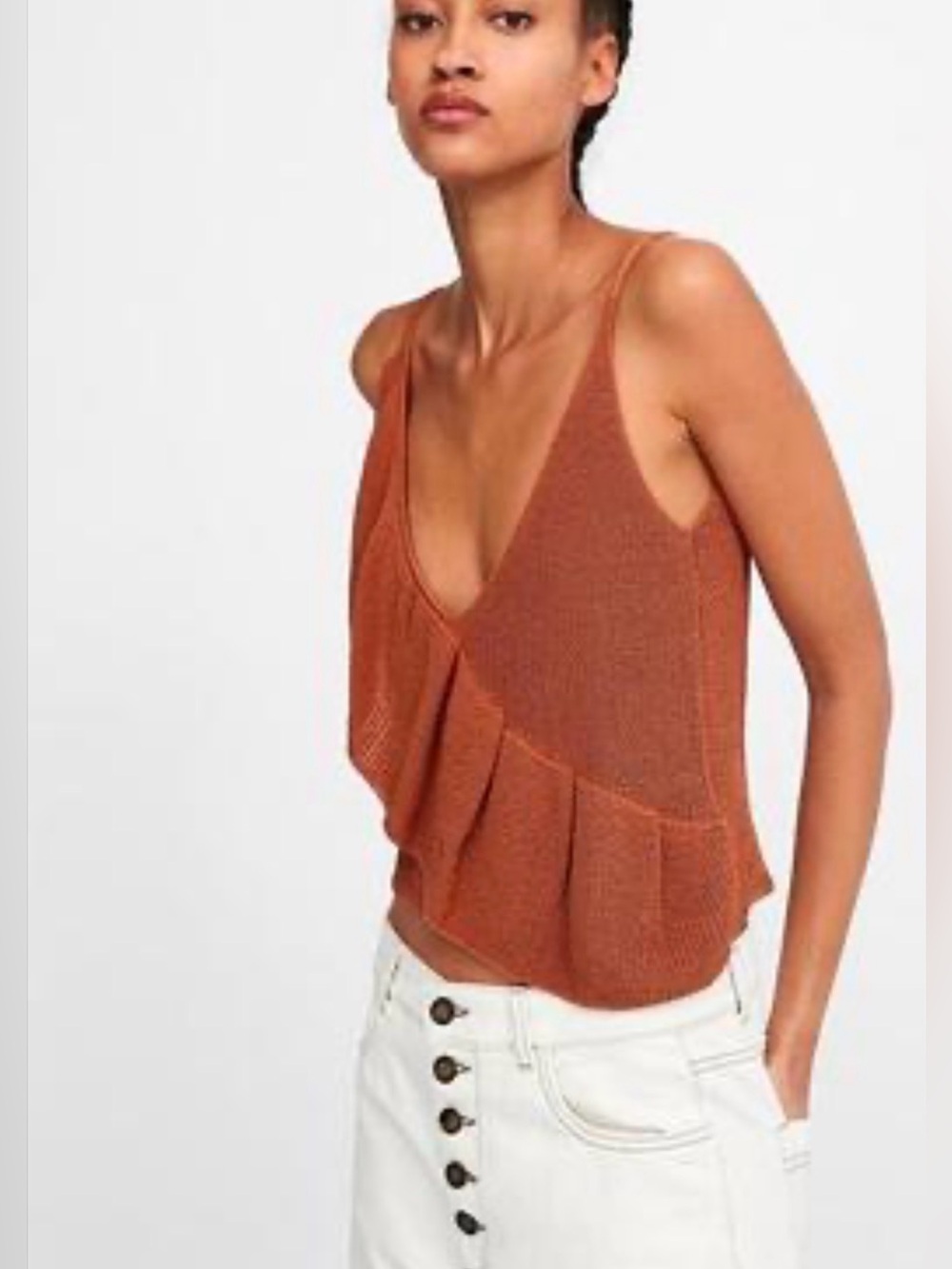 ZARA Knitted top  with ruffles
